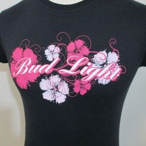Vintage 2007 Bud Light Budlight Official Hawaiian Flowers Women's T-Shirt Sz XL